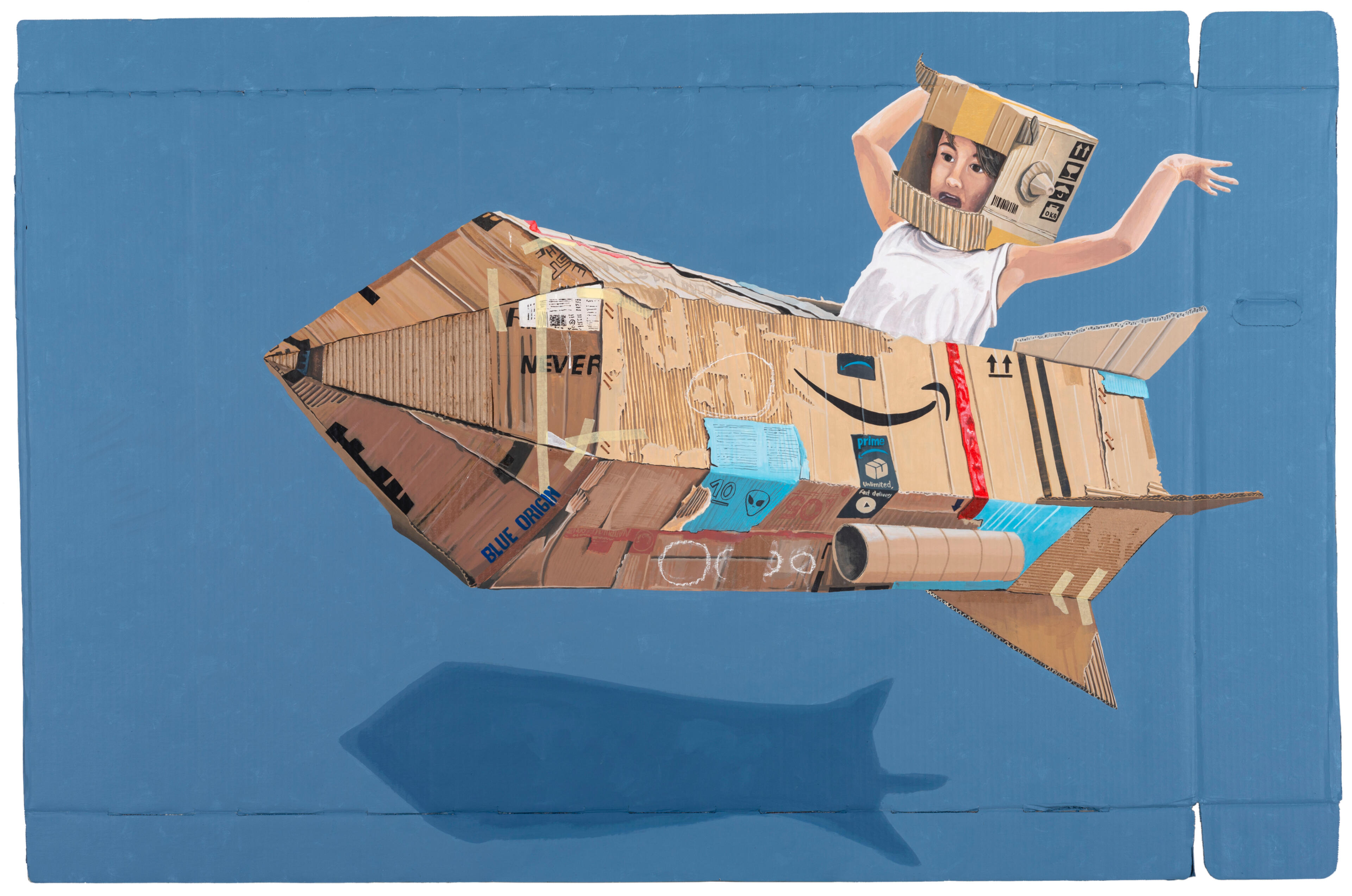 Black sculptural form resembling stacked tires on a white background.